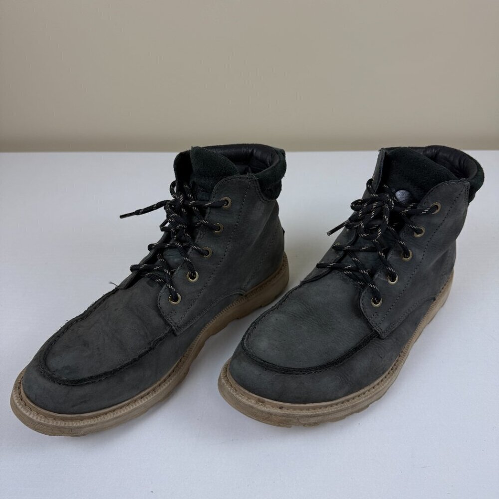 Sorel Waterproof Moc Toe Boots Grey Leather Lace Up NM3851-048